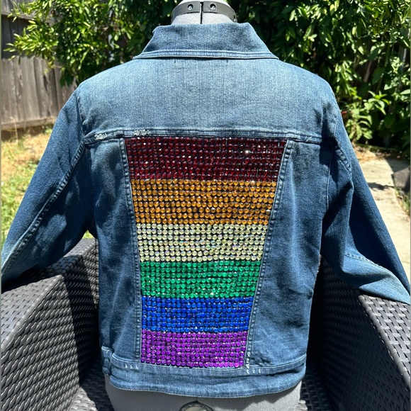 PRIDE Rainbow Jean Jacket - Picture 5 of 9